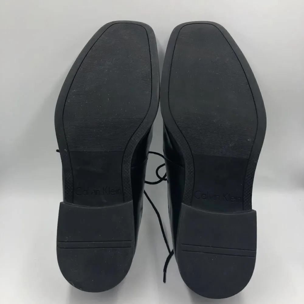 Calvin Klein Men's Elroy Black Lace Up Dress Oxfords Shoes Size 11 Square Toe